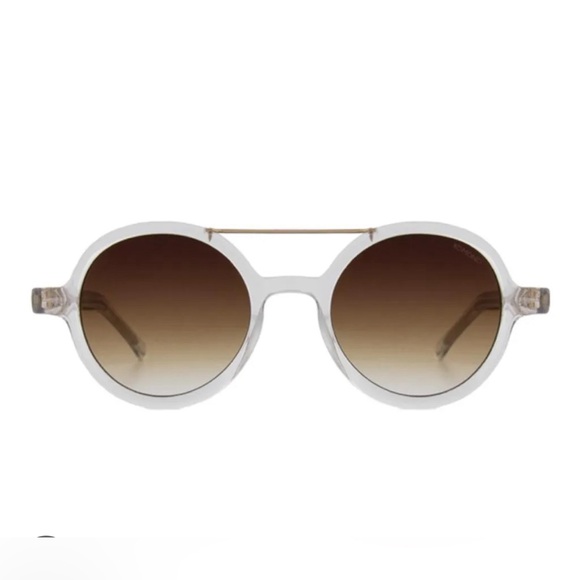 Komono Sunglasses NEW Vivien Clear round frame gold